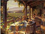 2012 Wine Country Afternoon Leon Roulette painting